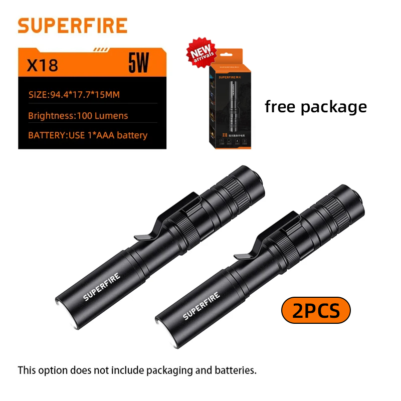 SUPERFIRE X18 Mini linterna LED PenLight lámpara Clip UV linternas antorcha al aire libre Camping bolsillo pluma luces linterna de emergencia: Verde