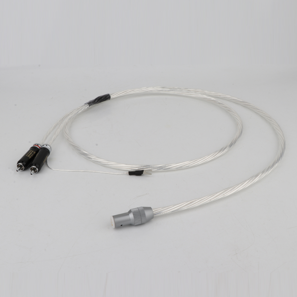 Hifi Tonearm Cable 5 Pin Xlr to RCA Wire OFC Silver Plated Audio Cable Hi-end DIN Connector to 2RCA Cable Audiophile Phono Cable