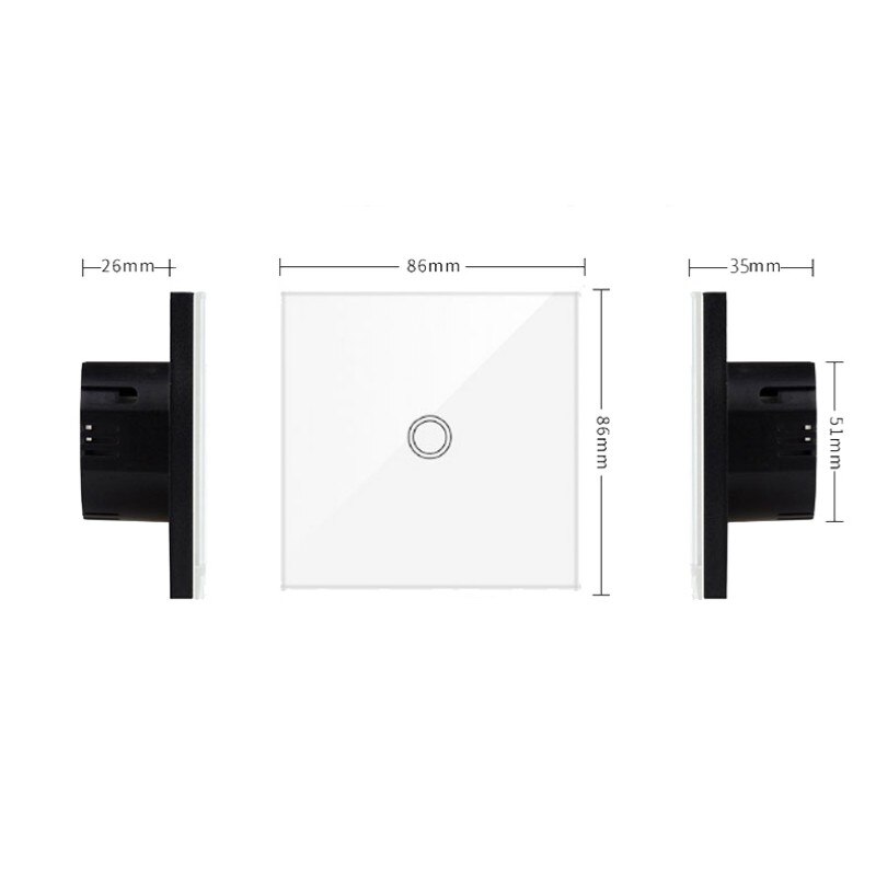 Interruttore tattile UE AC100-240V Pannello retroilluminato a LED Interruttori sensoriali per luce da parete in cristallo temperato 1/2/3 Gang Interruttore