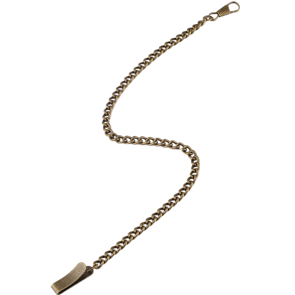 Pronssinen taskukellon riipusketju 30cm metalliseoskorvike ketju klipsillä pronssi/musta/hopea/kulta ketju taskukellolle: Pronssi