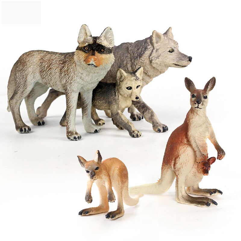 YUC Animal Toy Zoo Set Simulation Figurines Model Wild Lion Tiger Wolf Action Figure Farm Poultry Horse Cow Pig Educational