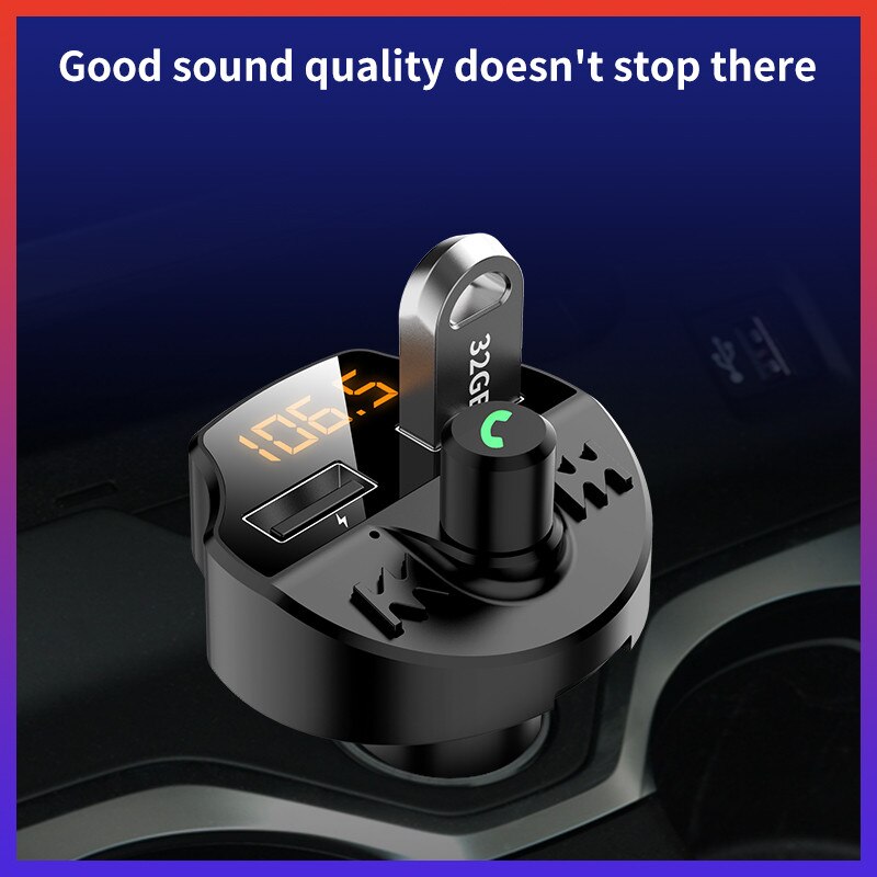 5.0 Bluetooth Adapter 2 Port USB Car Charger Lighter Slot Phone Charging FM Transmitter Car MP3 Player Bluetooth Receiver