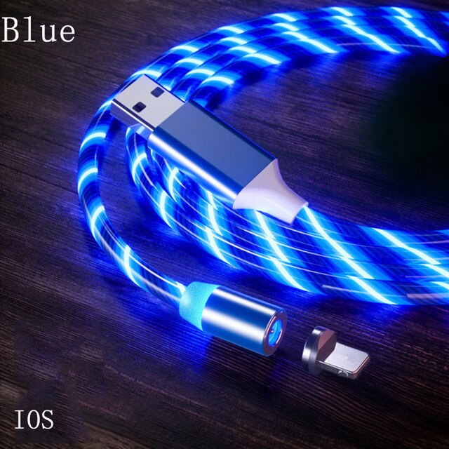 Leuchten LED Beleuchtung Schnelle Ladung Magnetische USB Typ C Kabel Magnetische Kabel USB Mikro Ladegerät Kabel Draht für iPhone Huawei samsung: 1M USB Kabel IOS