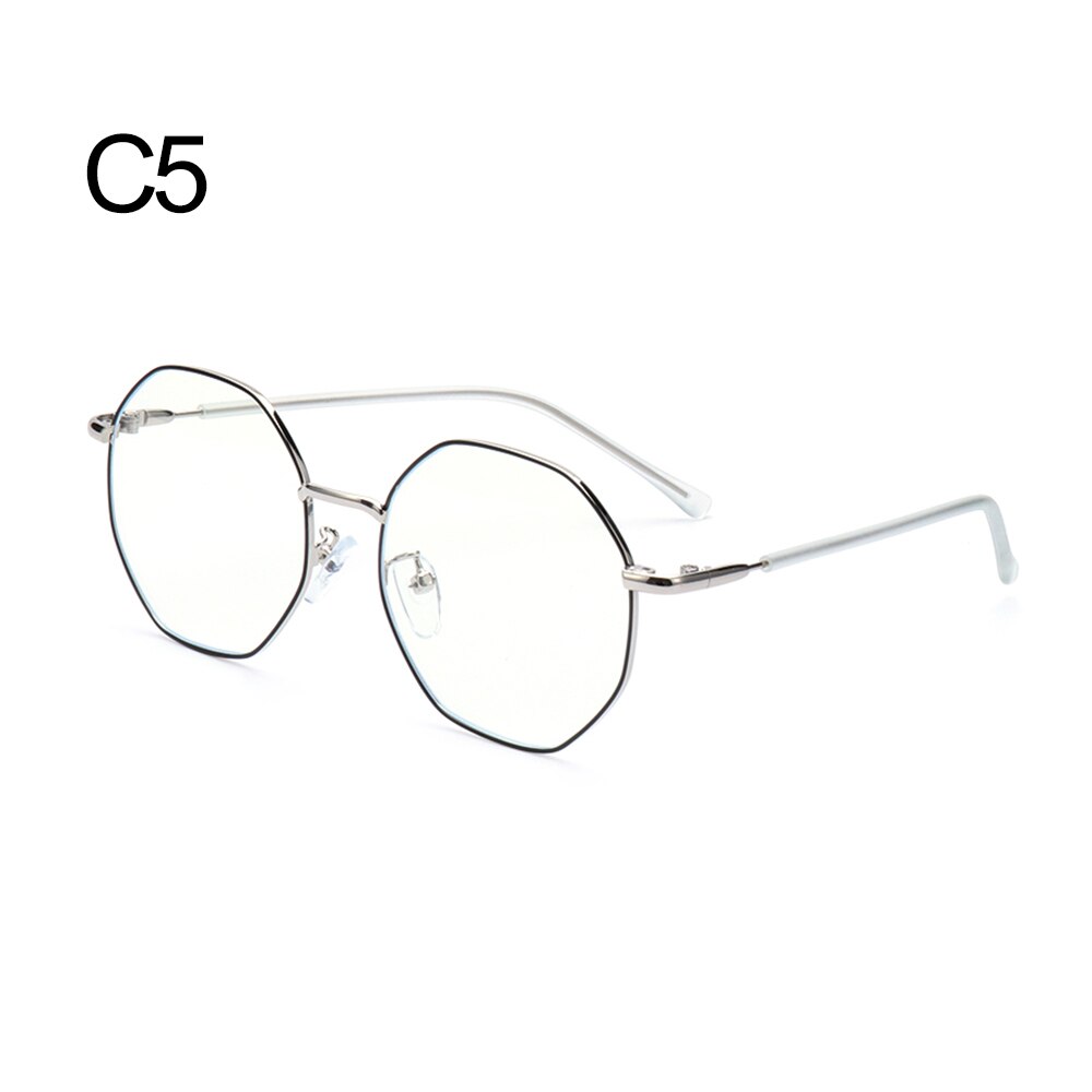 Classic Blue Light Blocking Glasses Women and Men Retro Round Metal Optical Eyeglasses Anti Eyestrain Computer Gaming Glasses: C5