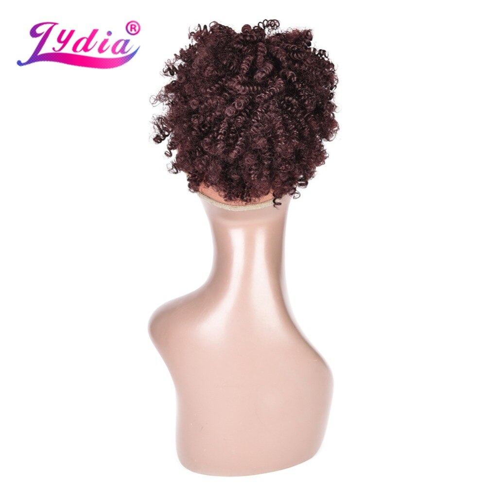 Lydia 8inch Synthetic Chignon Bun Curly 99J# Hair With Two Plastic Combs Easy Chignon Updo for Short Hair Wedding Hairstyle