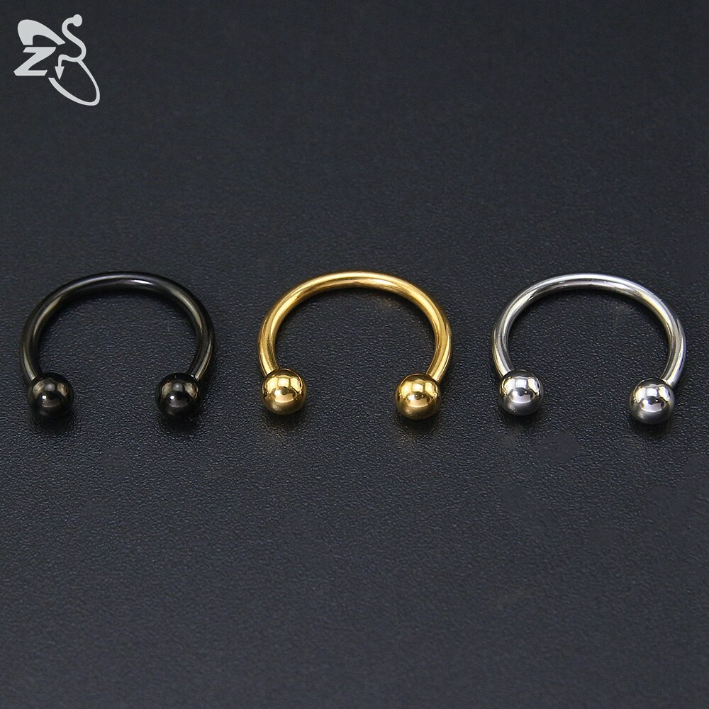 ZS 1 STÜCK 316L Edelstahl Nasenring 14G 16G Nasenpiercings Wendel Ohrpiercing Damen Herren Septum Ringe Körperpiercing Schmuck