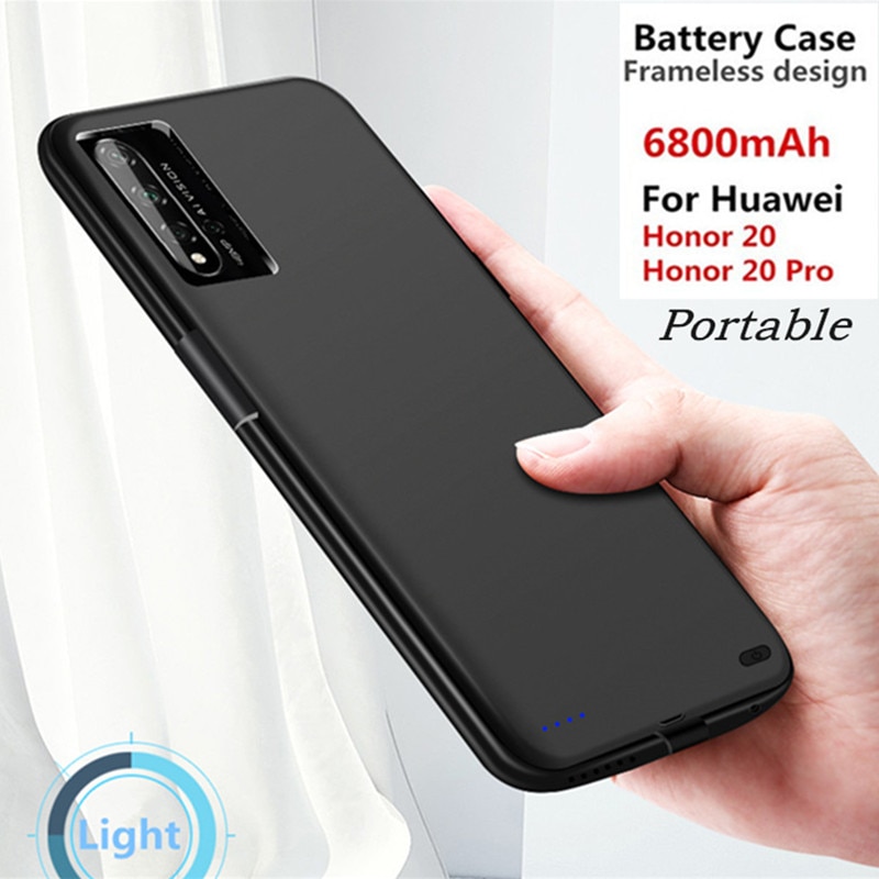 Funda de carga de batería de 6800mAh para Huawei Honor 20 Pro, funda de batería portátil, cargador de batería, funda para Huawei Honor 20