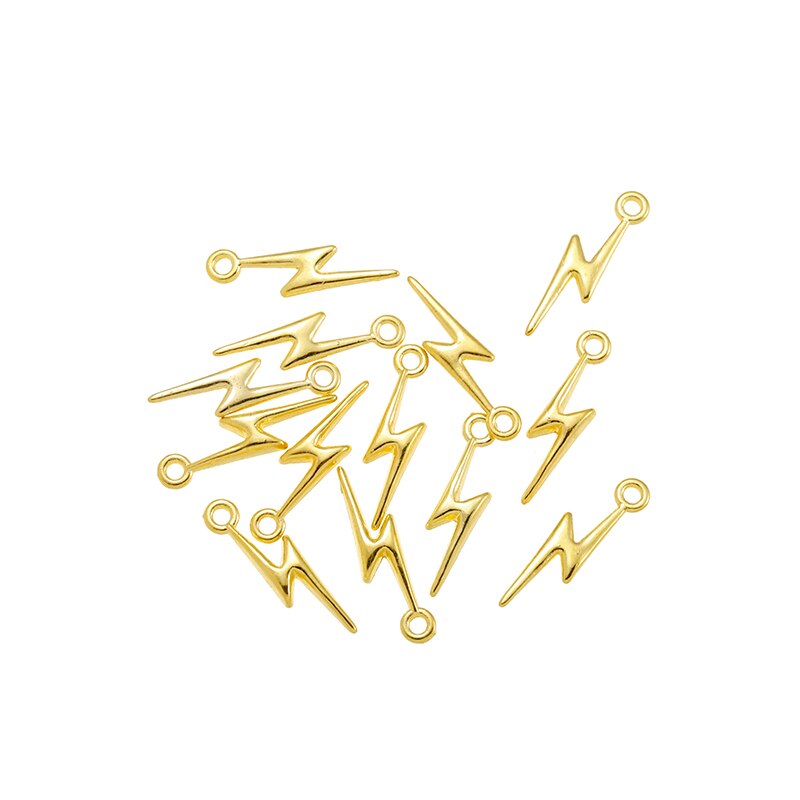 YuenZ 40 stücke Neue Produkt Antike silber farbe Blitz Reize Anhänger Schmuck Metall Legierung Schmuck Kennzeichnung 20*5mm l108: Gold-farbe