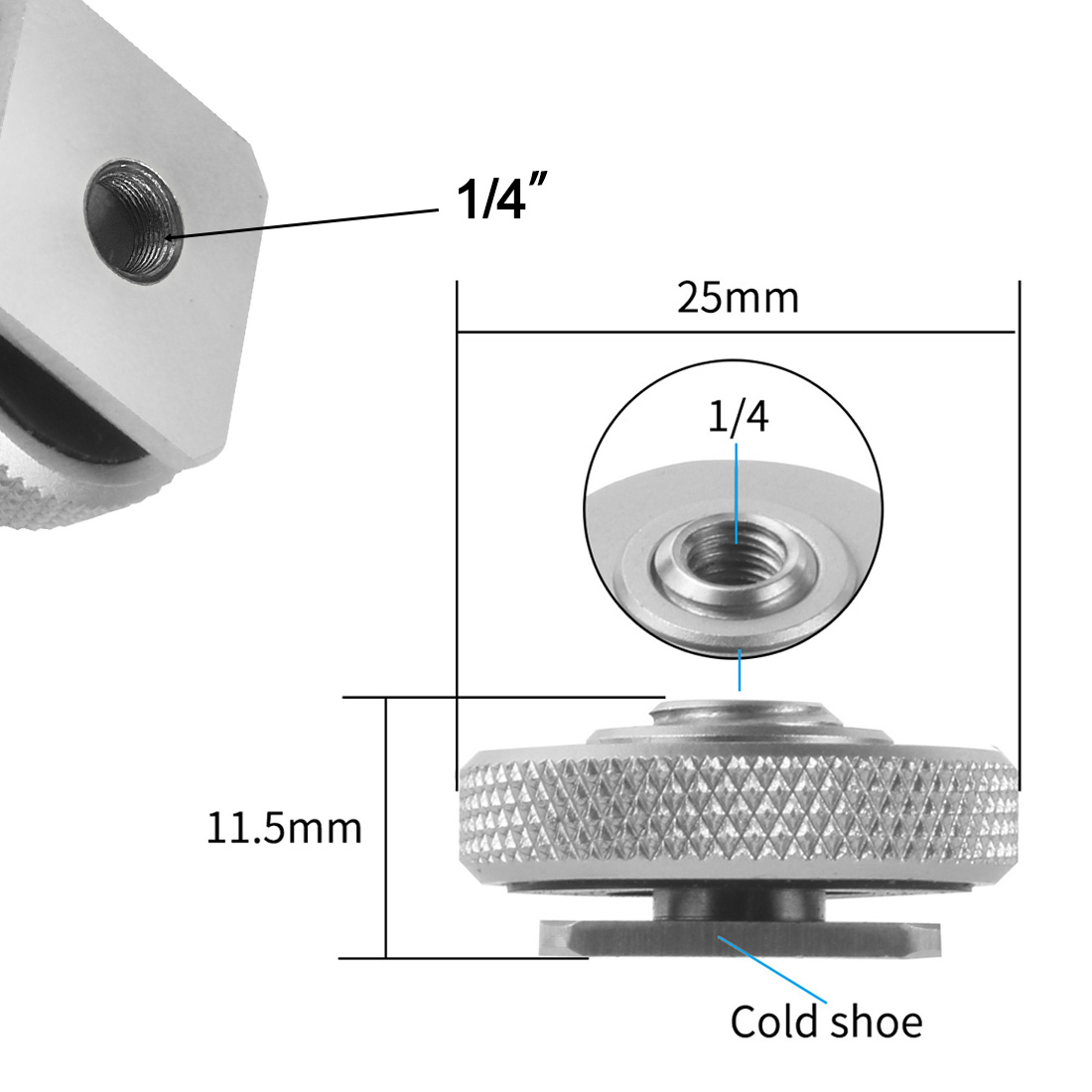 Stativhalterung Blitzschuh-Adapter 1/4 3/8 Zoll Schraube Einzelmutter Doppelschicht auf Blitzadapter Halfter Halterung Fotostudio-Zubehör: Rosa