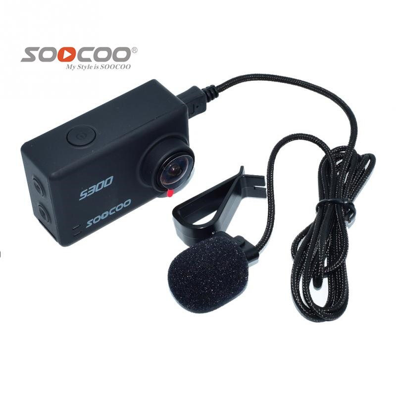 Soocoo accessoires uitgebreide microfoon microfoon met houderclip voor  s200 s80 s300 4k sport action camera's