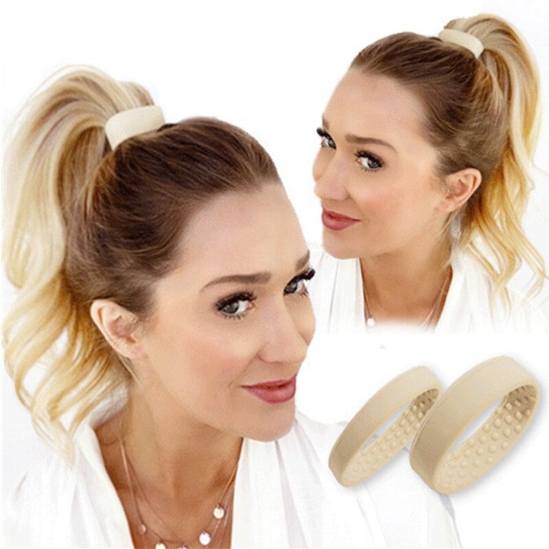 M MISM Silicone Foldable Stationarity Elastic Hair Bands For Women Ponytail Holder Simple Multifunction Hair Tie Accessories: Default Title