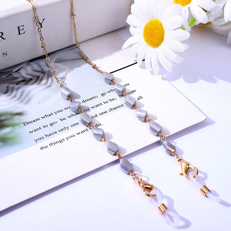 neue Kristall Perlen Ketten Für Maske Masking Sonnenbrille Gläser Perle Kette Brillen Brillen Lanyard: 5