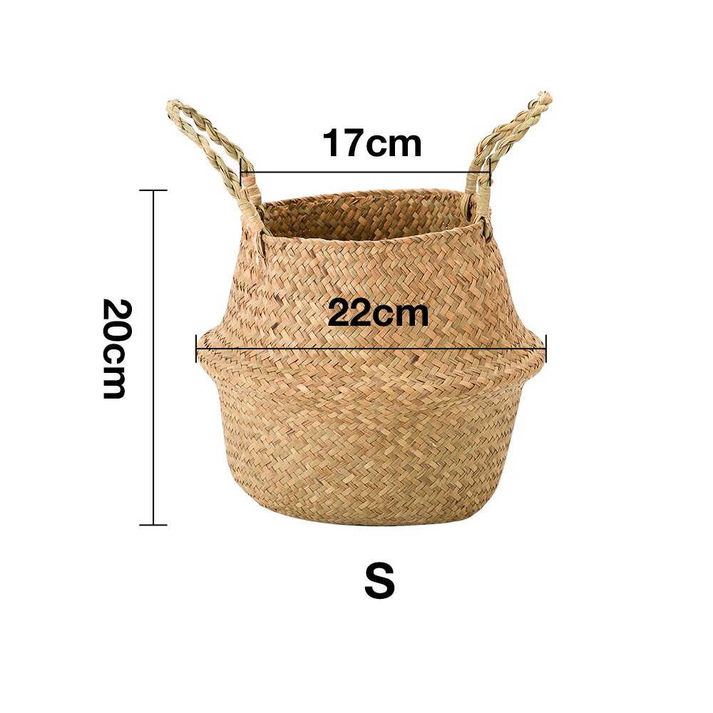Wicker Storages Basket Flower Baskets Laundry Storage Decorative Basket Rattan Flower Pot Garden Planters Household Organizer: S