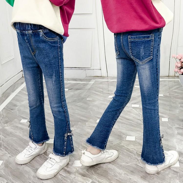 Jean fille pantalon Slim moulant botte coupe bas pantalon Denim enfant pour enfant vetement enfant adolescent 6 8 10 12 14 ans