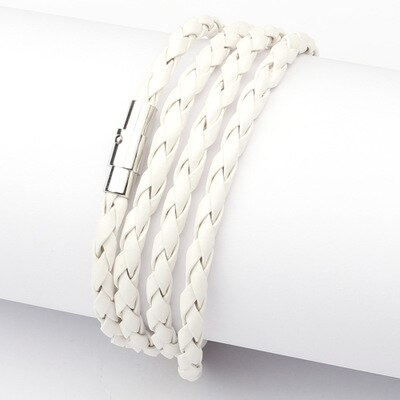 Neue Stil Neueste Beliebte 4 Kreis Leder Armband Für Männer Wrap Armbänder Vintage Schwarz Freies 11 Farbe Wählen: color 5