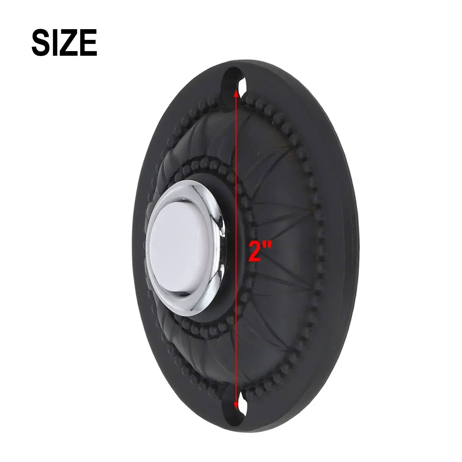 Round Metal Doorbell Push Button Black Wired Lighted Doorbell Button Replacement LED Door Chime Wall Mounted Doorbell Switch