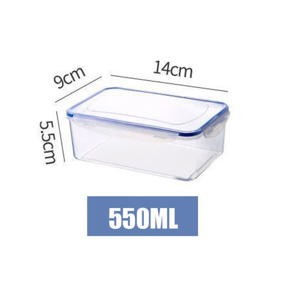 1Pc/4Pcs Refrigerator Storage Box Food Containers Plastic Fresh-Keeping Box with Lid Portable Storage Box Kitchen Organization: Light Grey