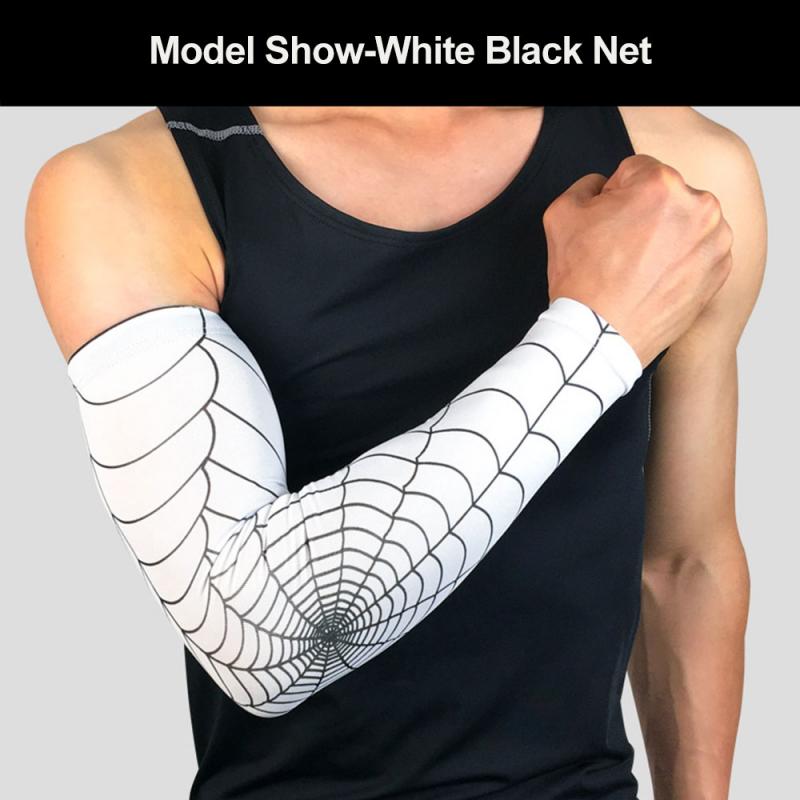 Basketball Sport Arm Sleeve Armguards Quick Dry UV Protectin Running Elbow Support Arm Fitness Elbow Pad Cycling Elbow pad: White Black / M