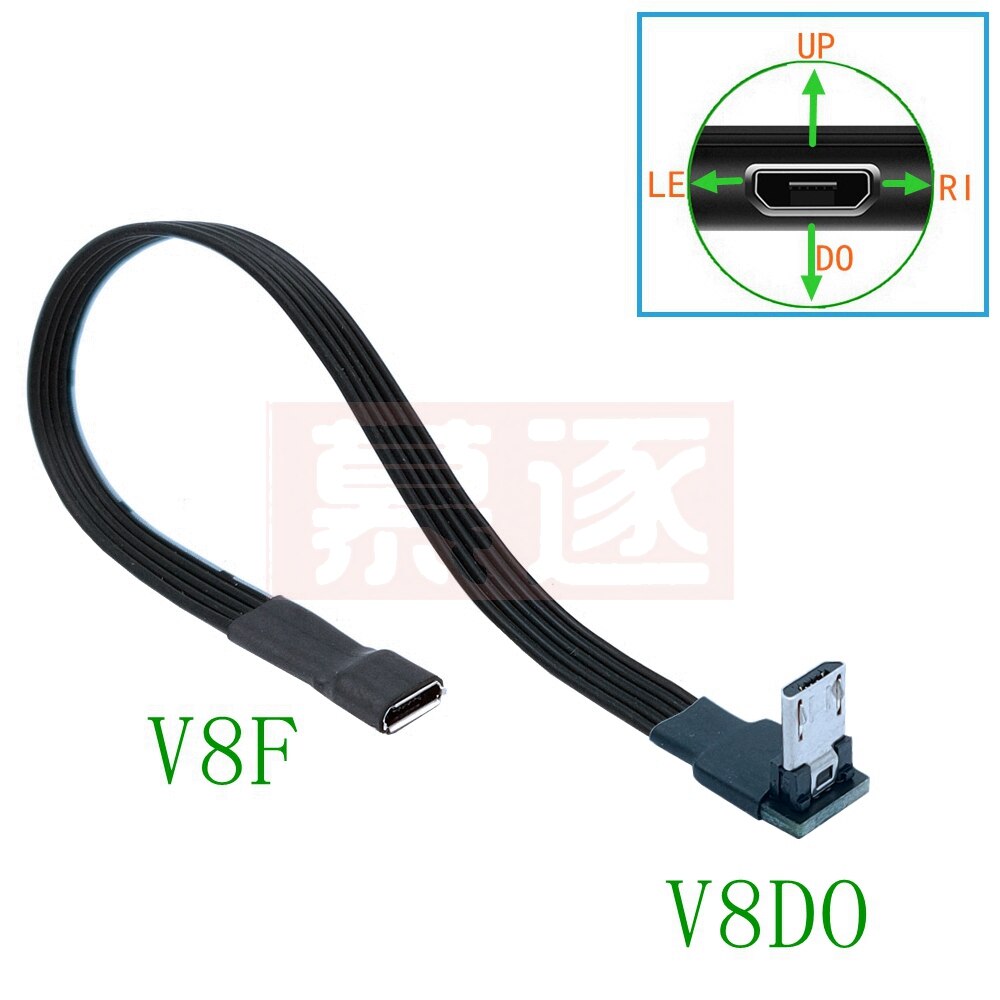 5 cm-100 CM Micro USB hembra a Micro USB macho F/M extensor de extensión fecha carga Cable corto OTG negro 20 CM 50 CM 10 CM 1 m