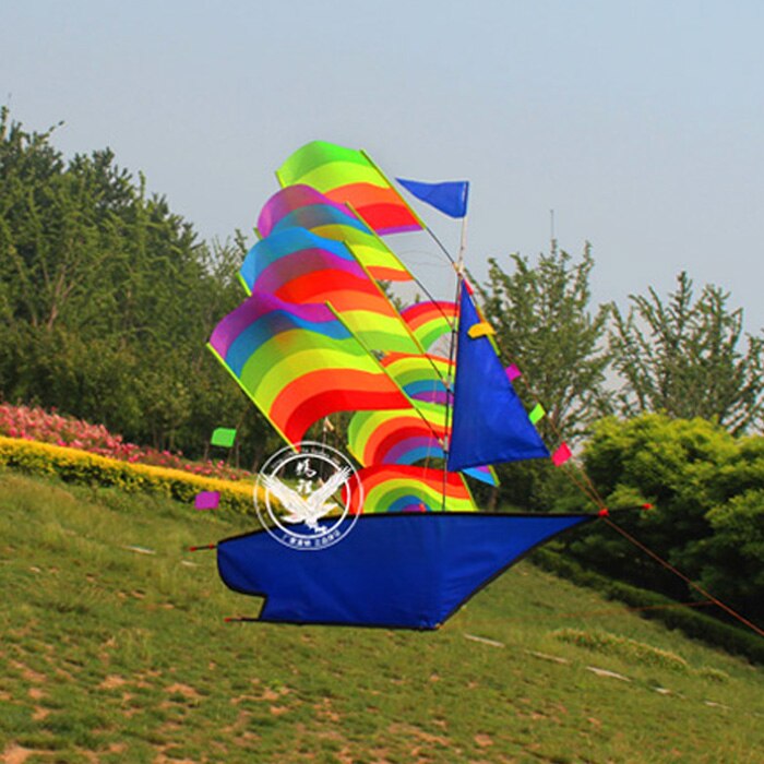 3D Regenboog Zeilboot Kite Outdoor Enkele Lijn Vliegen Kite Voor Kinderen En Audlts, Regenboog Kite