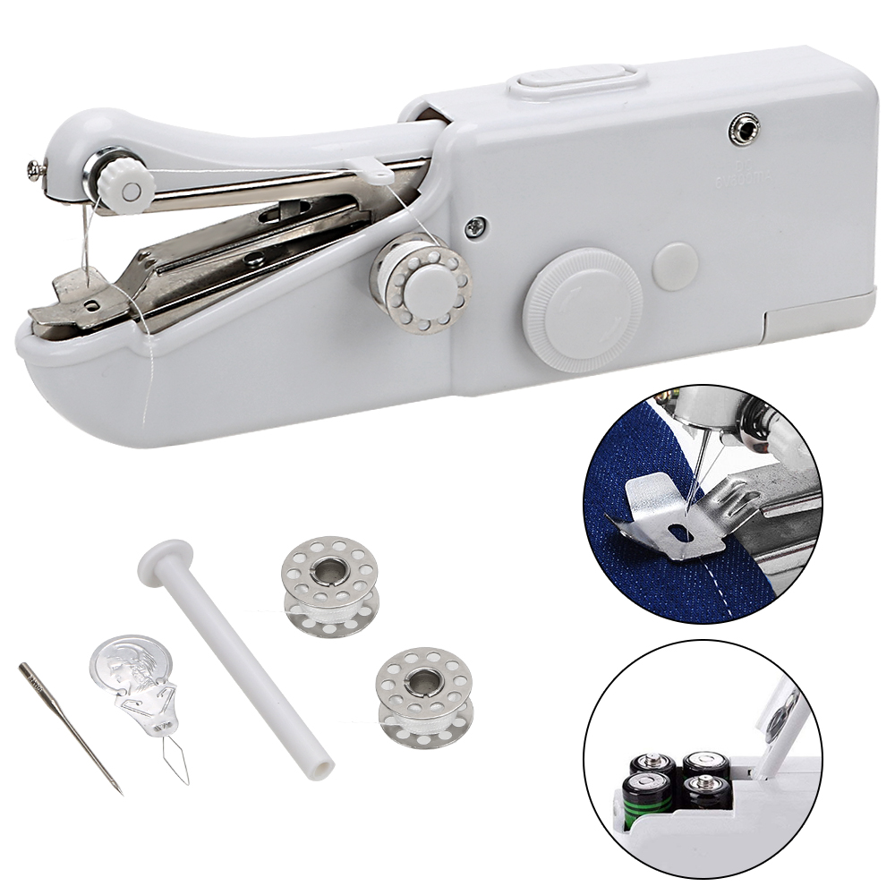 Quick Stitch Sew Needlework Electronic Sewing Machine Cordless Clothes Fabrics Portable Household Mini Hand Sewing Machine