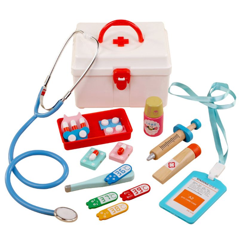 Juego de simulación de Doctor y enfermera, juguetes de madera para niños, 63HE: 1
