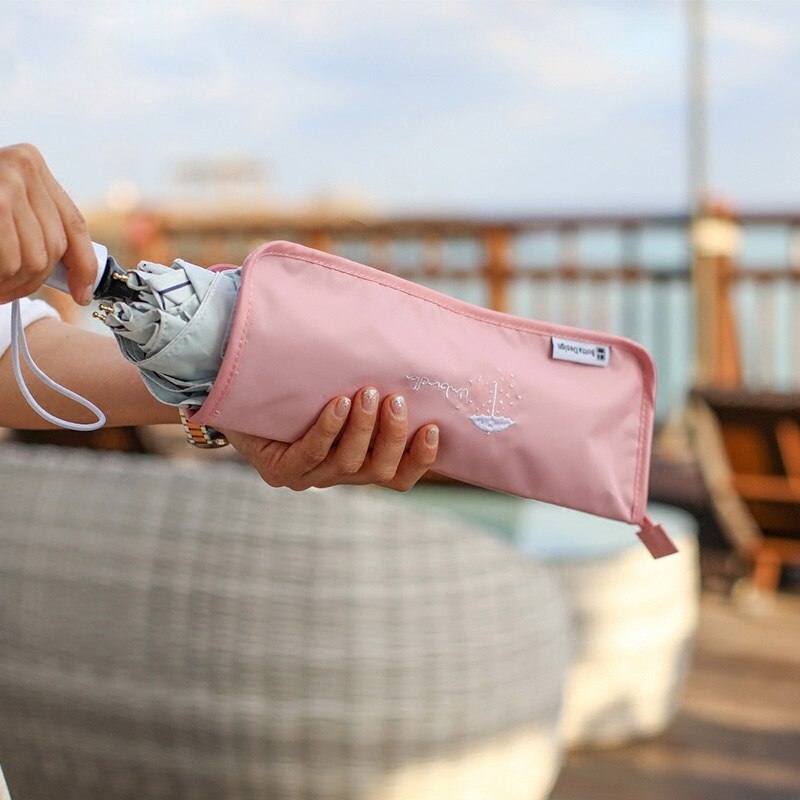 E-FOUR Portable Umbrella Storage Bag Water-Absorbing Travel Umbrella Cover Case with Zipper for Backpacks Purses Briefcases Car