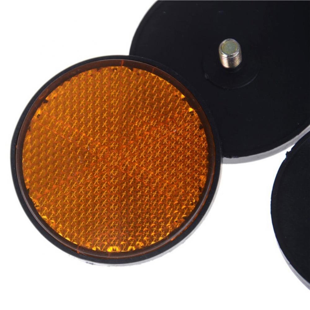 2Pcs Car Reflective Sticker Rectangle Round Car Motorcycle Bike Caravan Lorry Screw On Safety Reflector Mark For Safe Driving