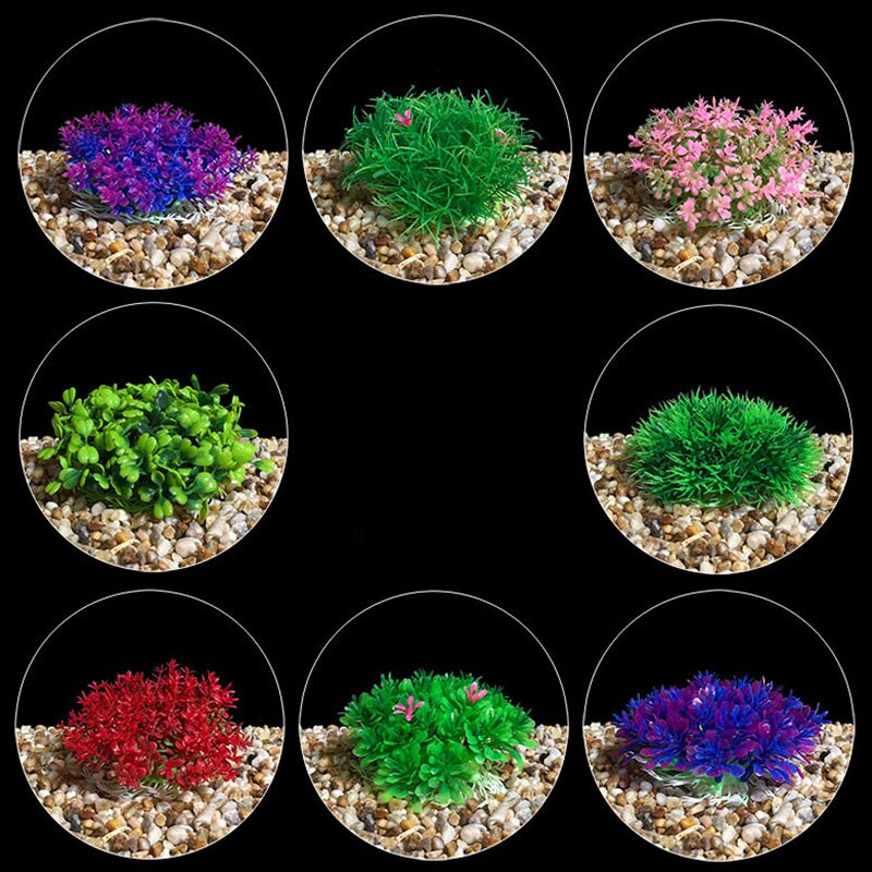 Plante aquatique sous-marine violette et verte, décor d&#39;aquarium pour la maison, Simulation d&#39;aménagement paysager, accessoires pour animaux de compagnie