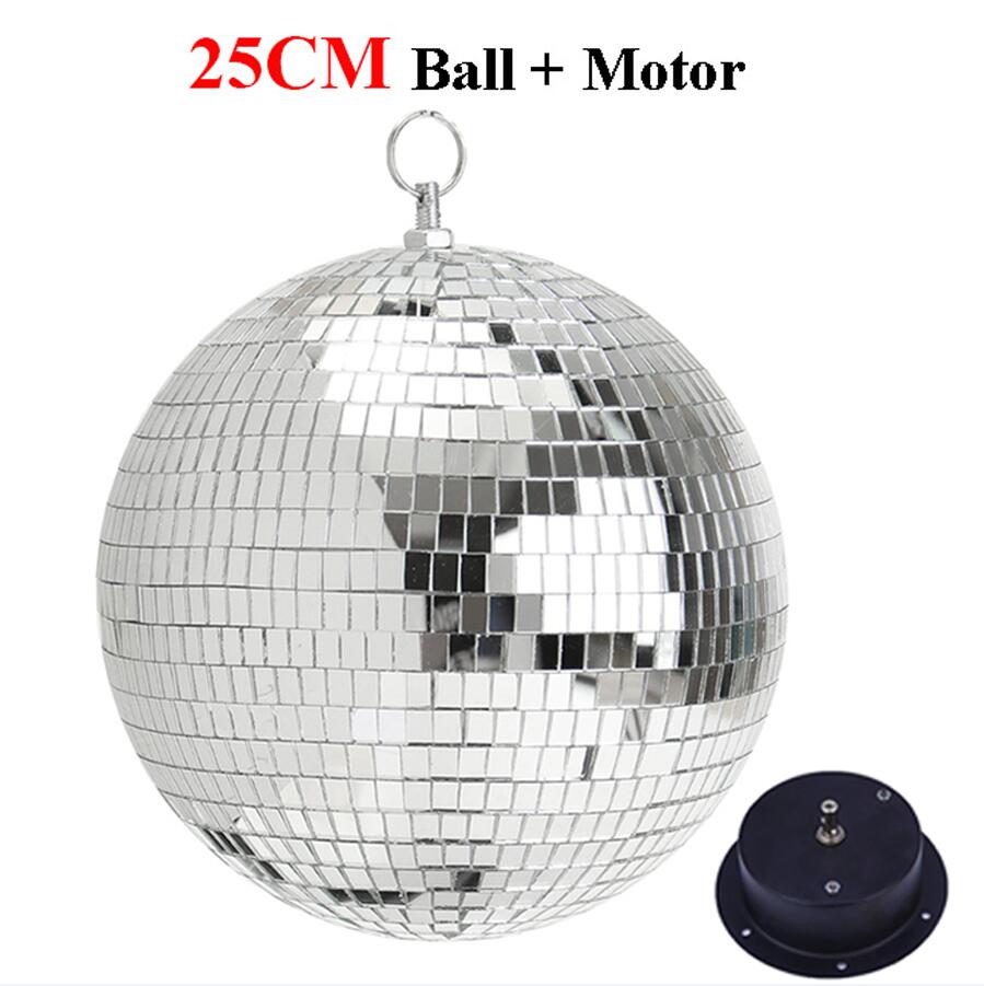 Thrisdar Dia15CM 20Cm 25Cm Sliver Reflecterende Spiegel Discobal Licht Met Motor Wedding Party Xmas Ktv Bar disco Lampen: 25CM Ball With Motor / AC220V-240V