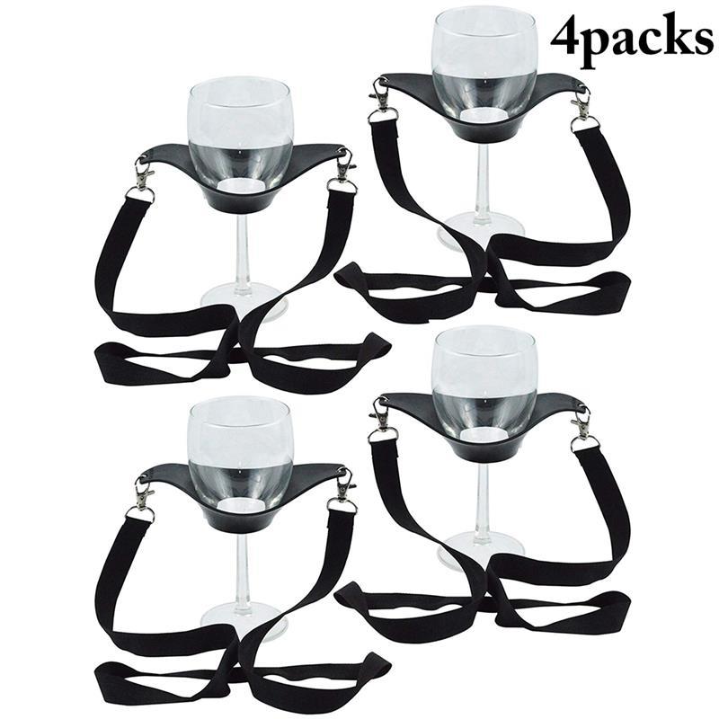 SM SunniMix 1 Pièces Porte-Verre à Vin Portable Avec Sangle, Porte-gobelets Avec Poignée, Porte