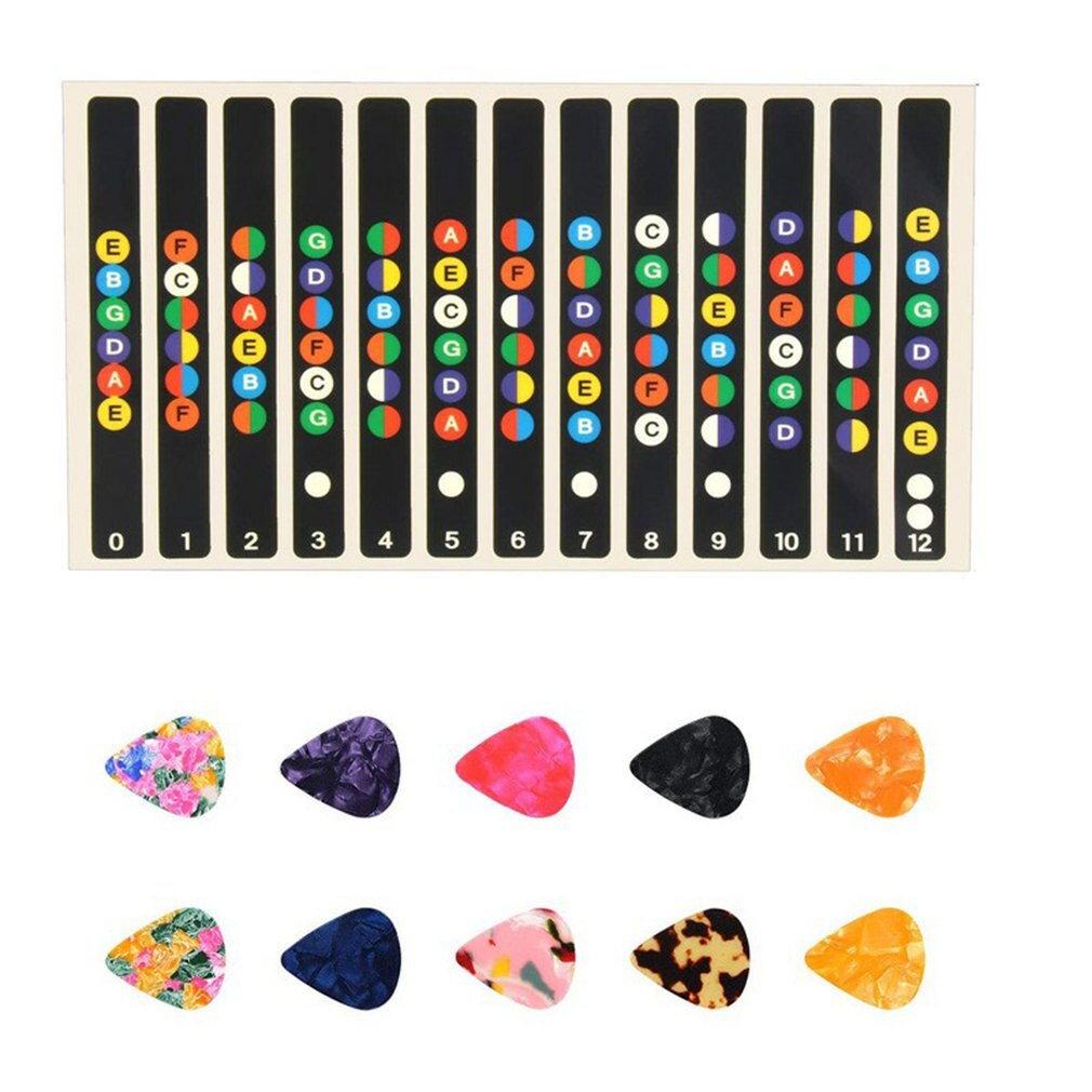 Stickers Guitar Sticker Pick Set Electric Guitar Note Stickers Beginner Stickers Musical Instrument Accessories: Default Title