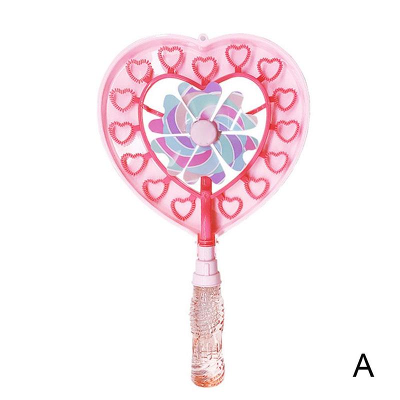 Bubble Wand Vijf Gat Multi-Bubble Hartvormige Windmolen Bubble Wand Kinderen Bubble Speelgoed: A