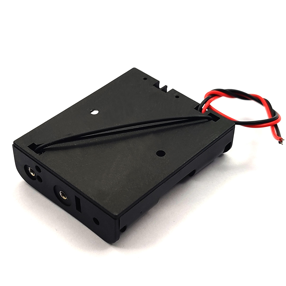 Custodia per batteria di alimentazione in formato AA Supporto per scatola di plastica con cavi Custodia per batteria 3AA 3 * Scatola per batteria AA 4,5 V Fai da te