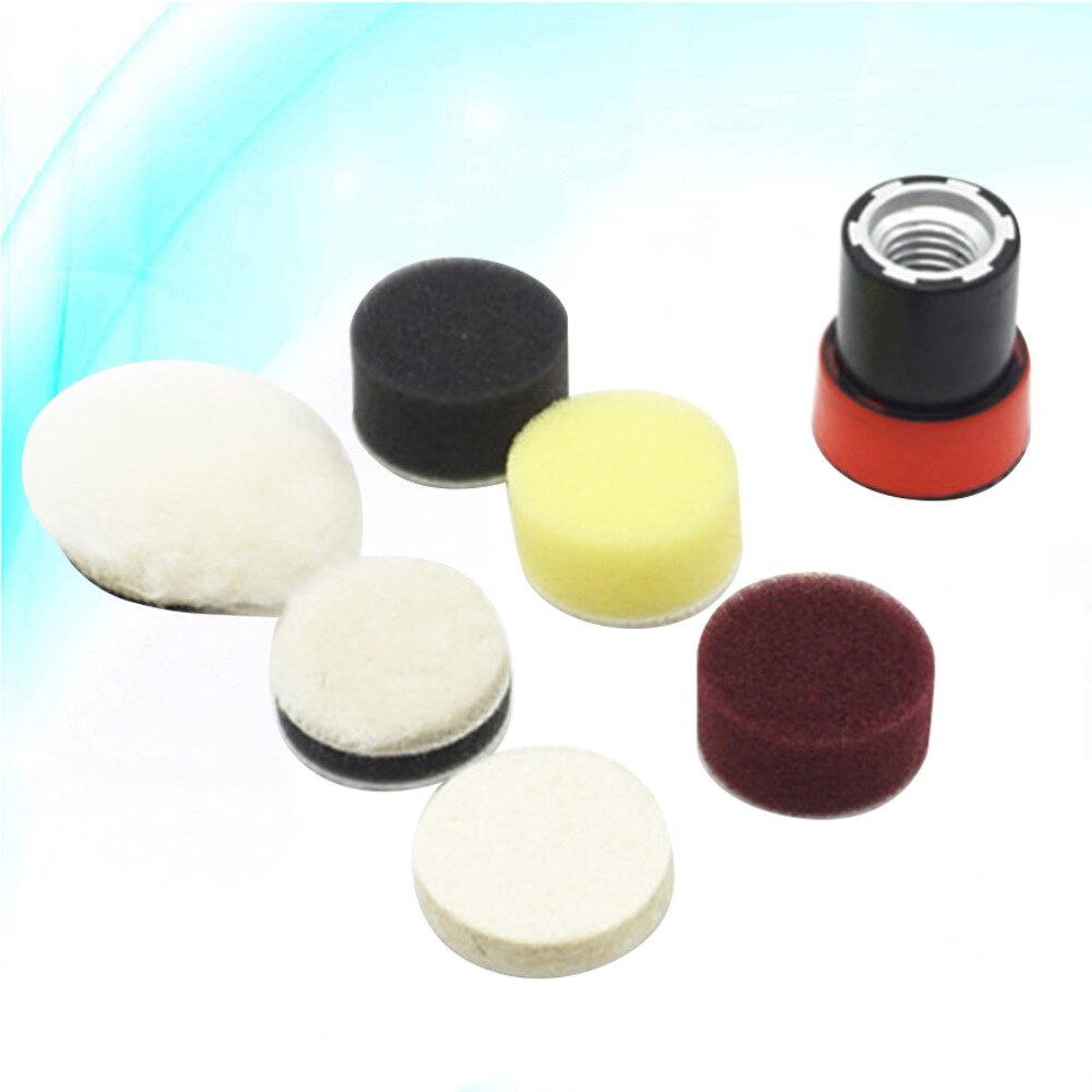 7 Stks/set 1.2 Inch Polijsten Spons Pads Spons Wiel Kit Wol Zelfklevende Afdichting Buffer Voor Auto