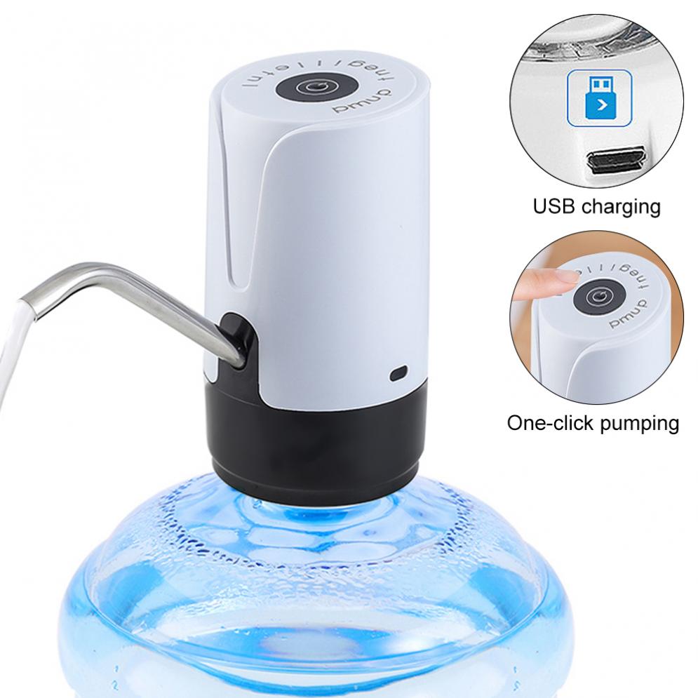 Kannettava painike langaton sähköannostelija vesipumppu usb-kaapelilla /304 ruostumatonta terästä 4.5-18.9l tynnyriä vettä varten