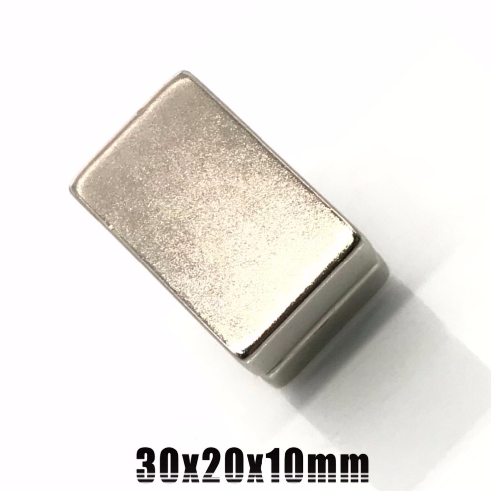 2 stks 30x20x10mm N35 Zeldzame Aarde Super Sterke Permanente Magneet Cuboid Block Neodymium Magneet 30*20*10
