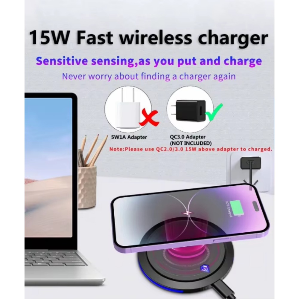 15W Wireless Charger Fast Wireless Charger Charging For QI 13 /12