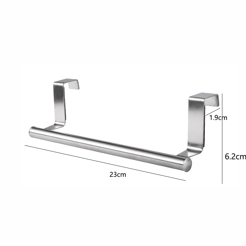 Toallero para puerta de armario de cocina, soporte colgante para toalla trasera de puerta de acero inoxidable, ganchos para toallas sin perforaciones para baño, organizador para el hogar: Negro