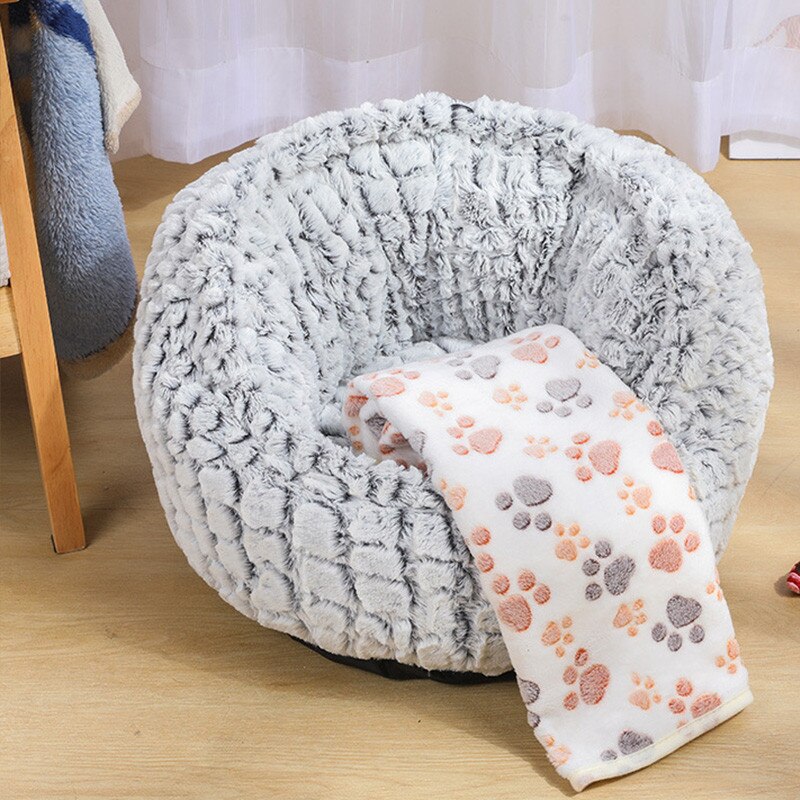 Monba Deluxe Knuffel Grote Hond Bed Comfy Huisdier Kalmerend Bed,Self-Warming Hond Kussen, Anti-Slip Huisdier Mat Wasbare Kennel Ronde Hond Sofa, 120cm, Lichtgrijs