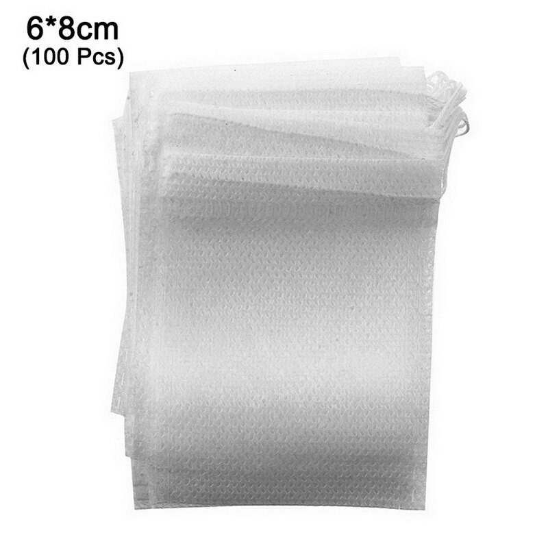 Tea Bags 100Pcs/Lot Empty Scented Drawstring Pouch Bag 5*7CM Seal Filter Cook Herb Spice Loose Coffee Pouches Tools: 6x8cm 100pcs