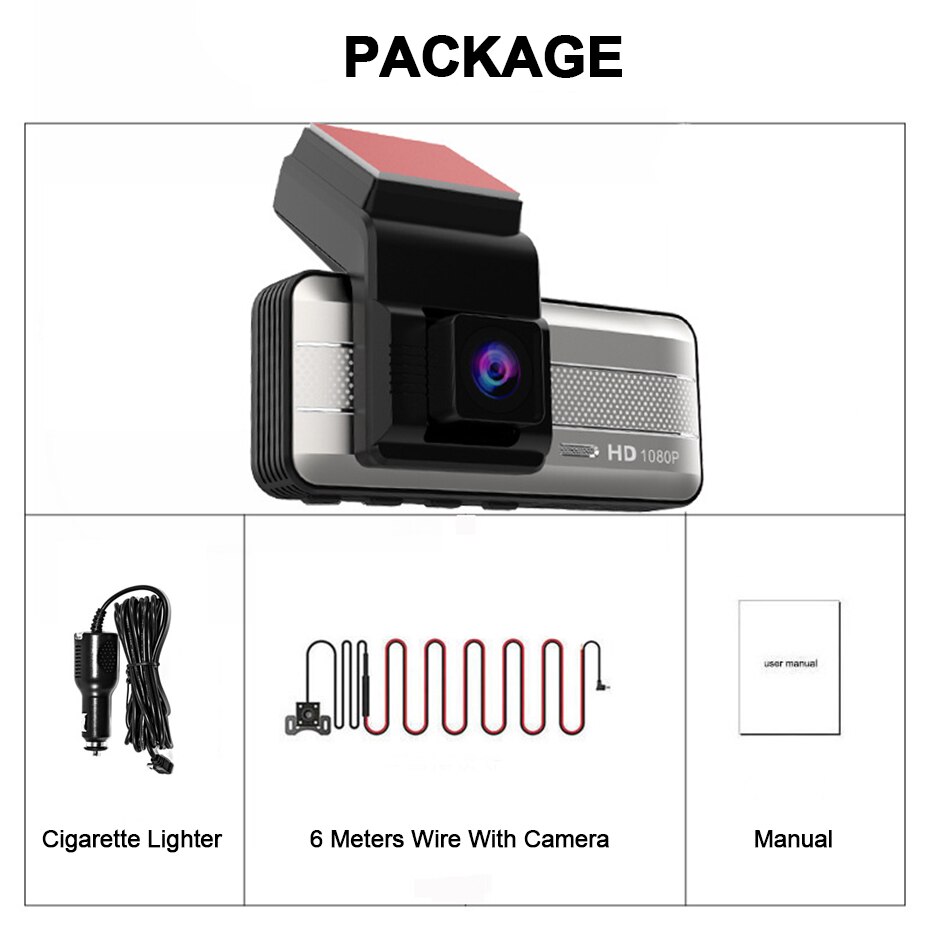 Double Caméra de Tableau de Bord pour Voiture 1080 – Grandado