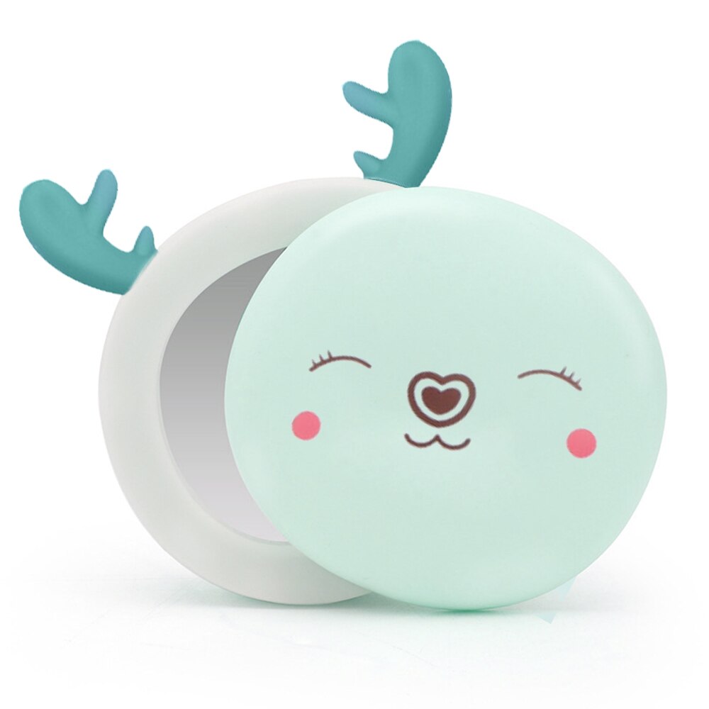 Calentador de manos eléctrico LED recargable por USB 3 en 1, práctico calentador de manos Mini, producto de calentamiento del hogar con espejo de maquillaje para niñas: Blue Rabbit
