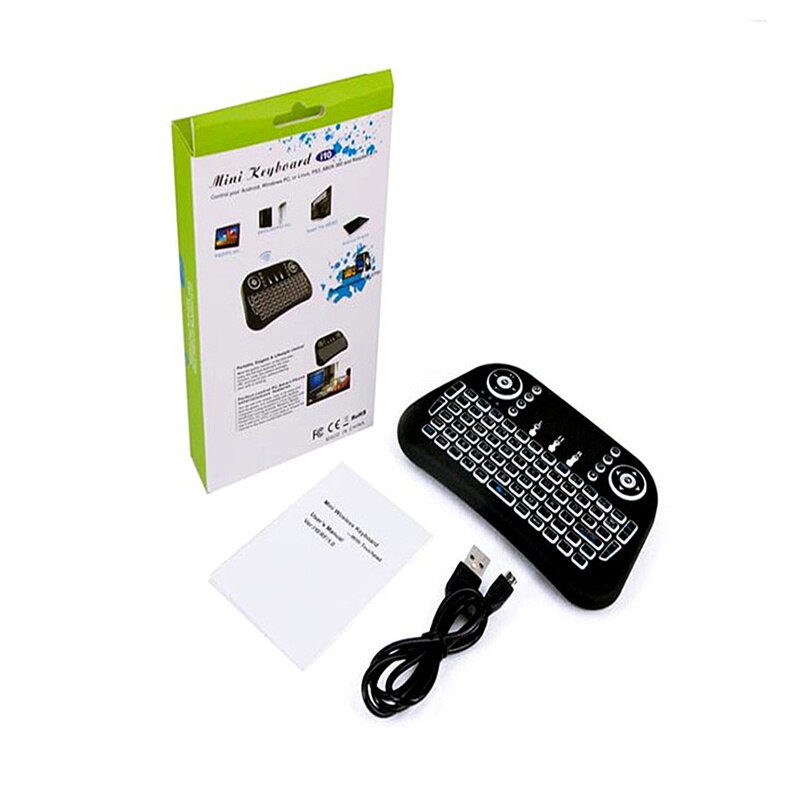 7 Color Backlit I8 Mini Wireless Keyboard 2.4ghz English Russian 3 Colour Air Mouse with Touchpad Remote Control Android TV Box