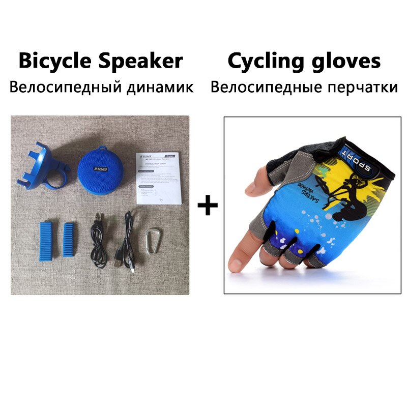 Bicicletta Altoparlante Bluetooth Esterno Portatile Mini Colonna IPX7 Senza Fili Impermeabile Altoparlante di Musica di Centro Boombox TF di Sostegno di FM: Red with gloves