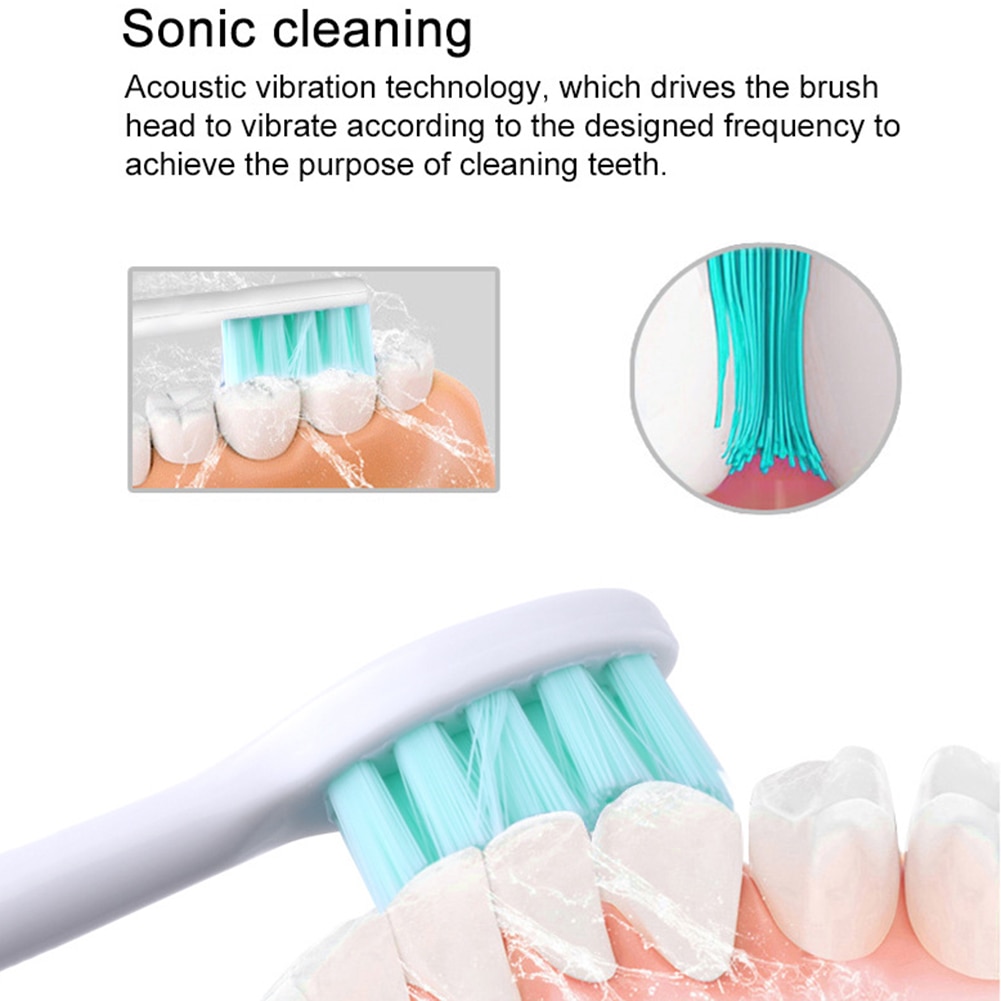 2PCS Electric Toothbrush Heads Ultrasonic 3D High-density Electric Tooth Brush Heads Oral Care for SOOCAS Xiaomi