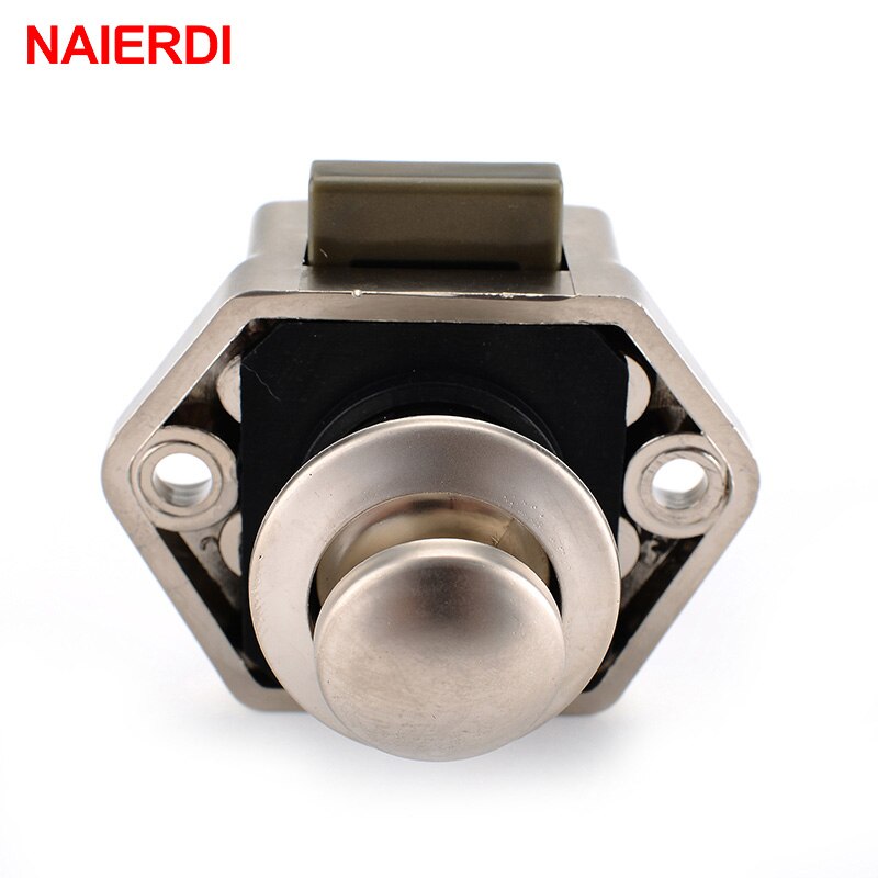 Naierdi autocamper bil push lås diameter 20mm rv campingvogn båd autocamper skab skuffe låse knap låse til møbler hardware: Perle nikel