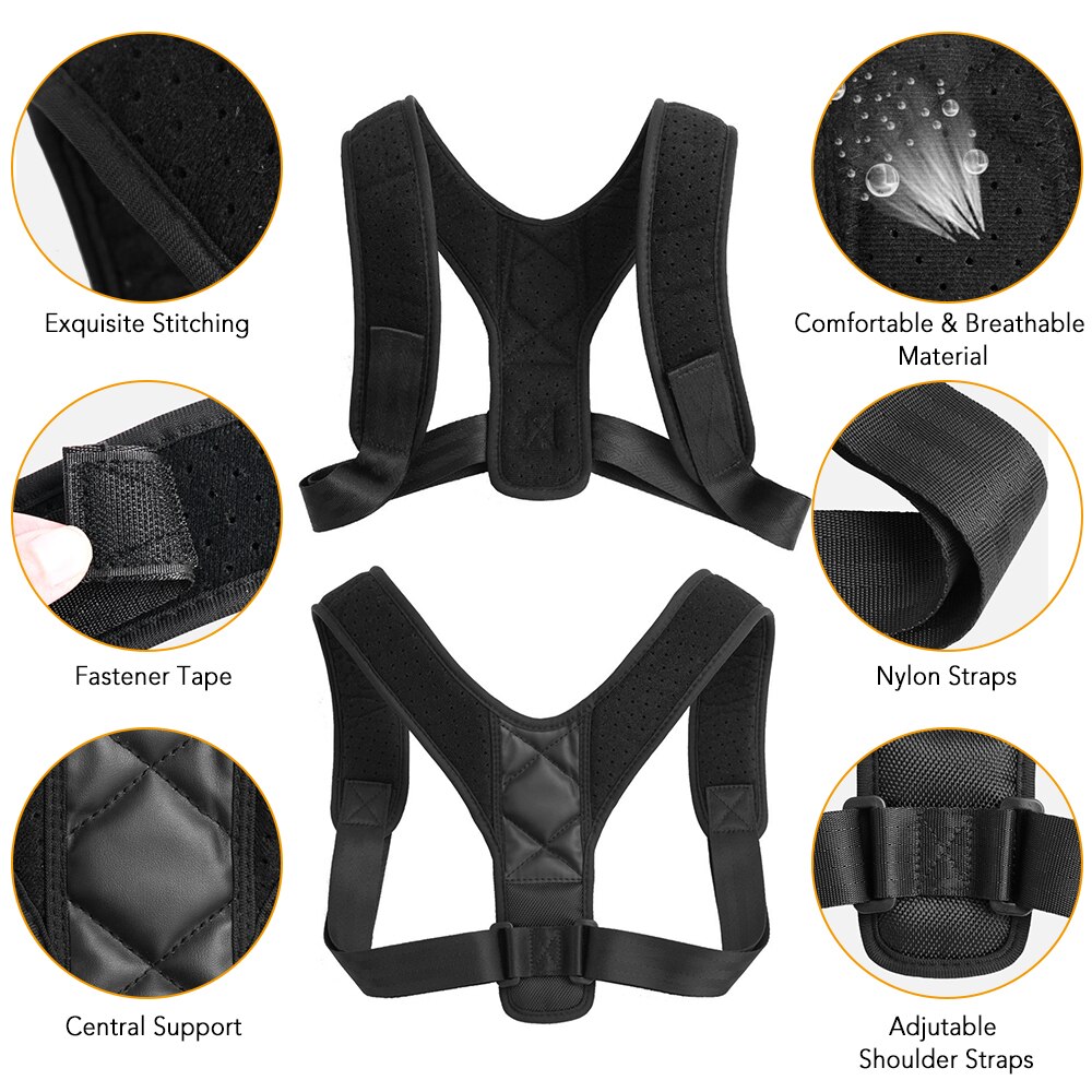 Anti-Humpback Shoulder Correction Strap Posture Corrector Shoulder Pads unisex Adjustable Back Trainer Shoulder Strap Back Brace