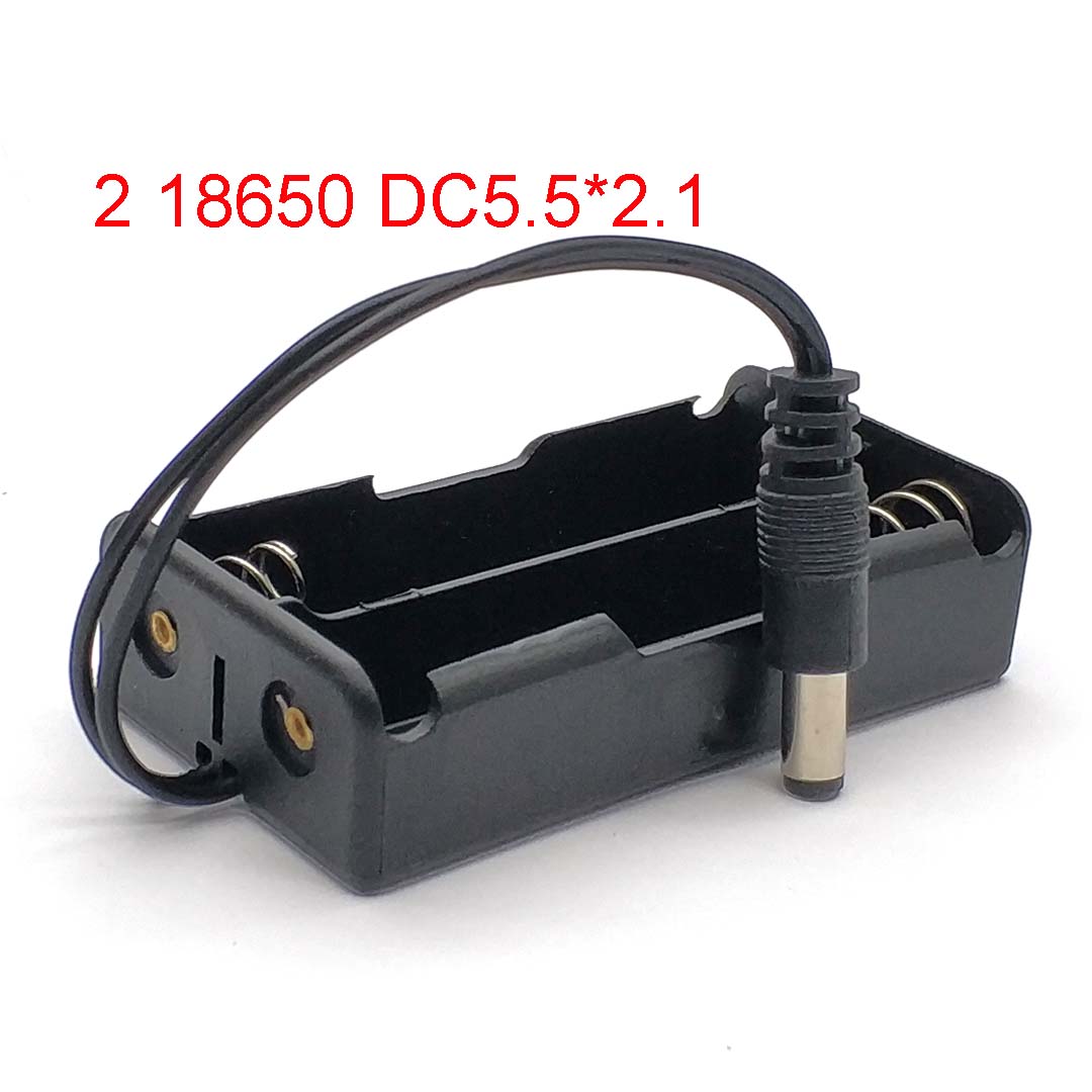 18650 Obudowy Power Bank 2 18650 Pojemnik na baterie Pojemnik na baterie 18650 Pojemnik na baterie do podłączenia równoległego / szeregowego: Black