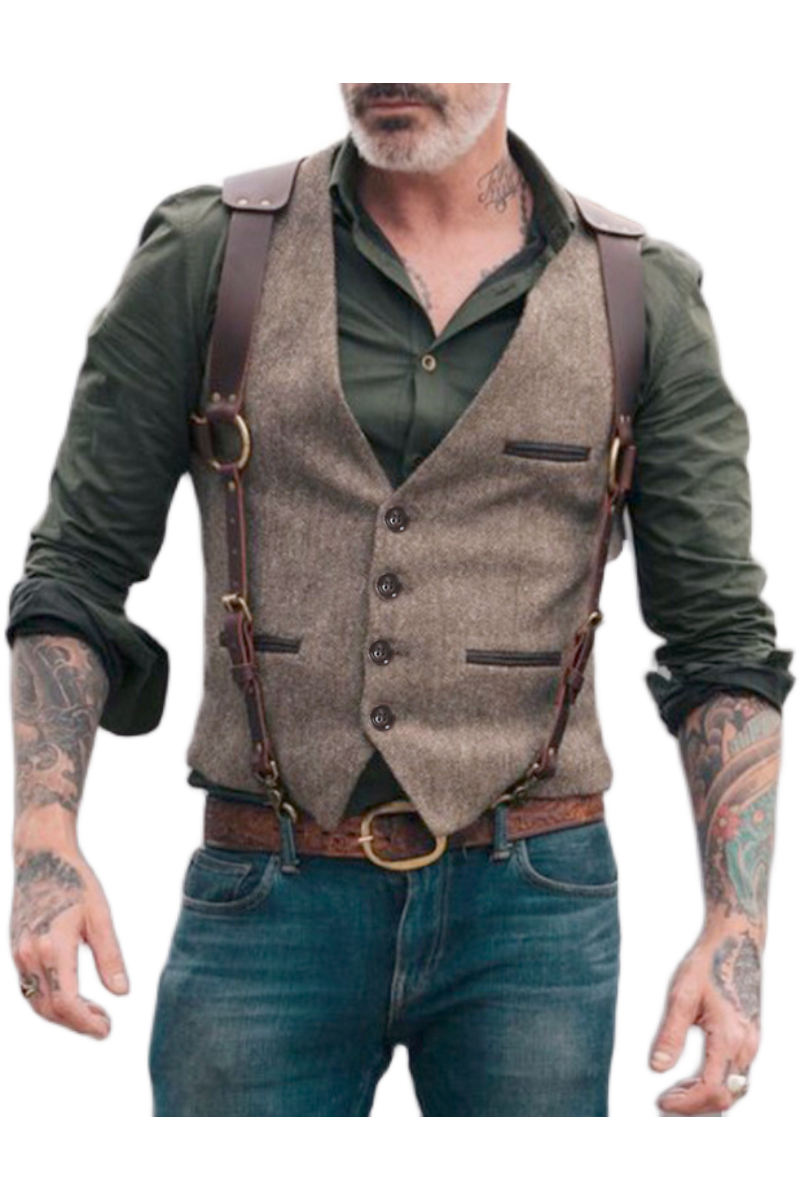 Colorblock dress vest menn viktoriansk steampunk casual herre vest gentleman bryllup slank vest kul menn gilet 3xl